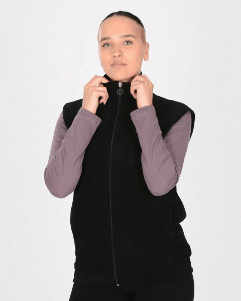 Chaleco unisex de micropolar negro