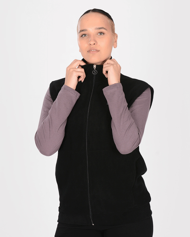 Chaleco unisex de micropolar negro