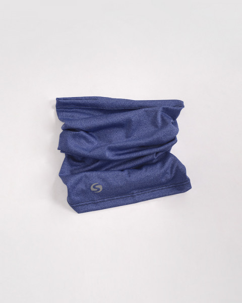 Cuello de microfibra elastizada liviana azul melange