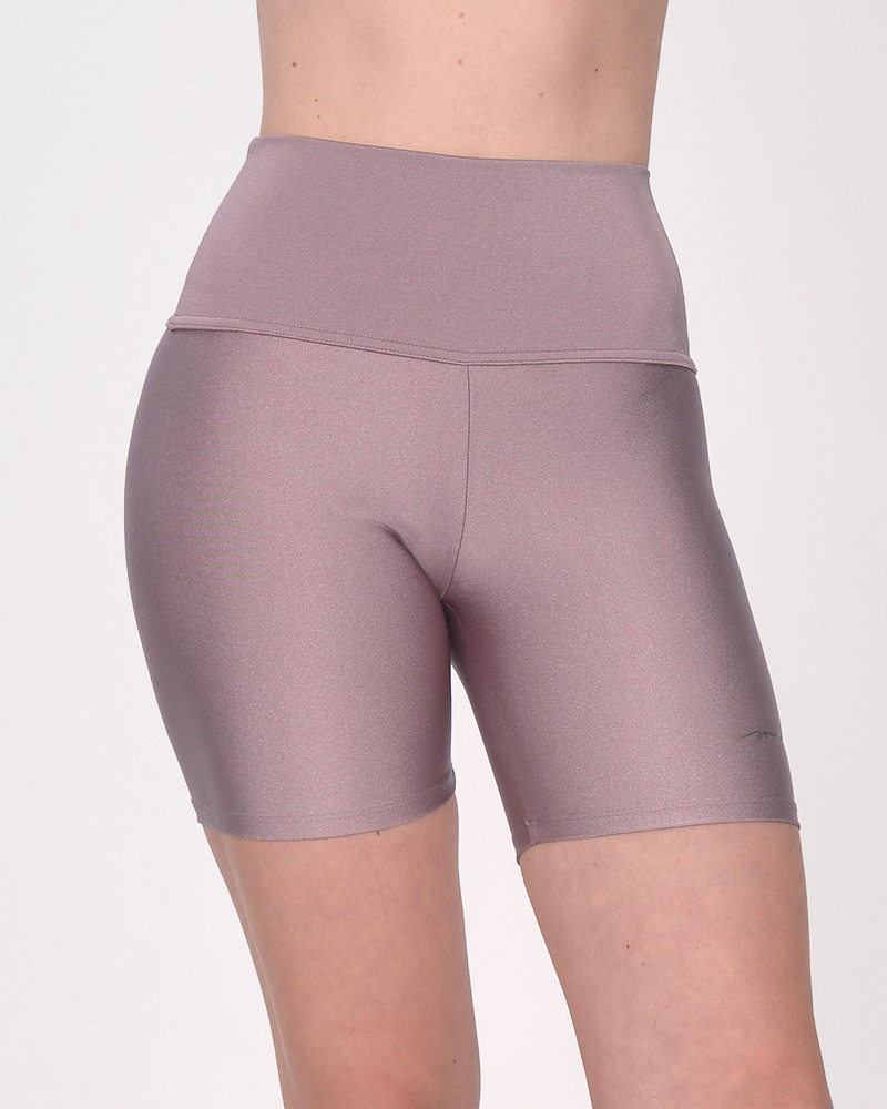 Ciclista corta de LYCRA metalizada rosa viejo