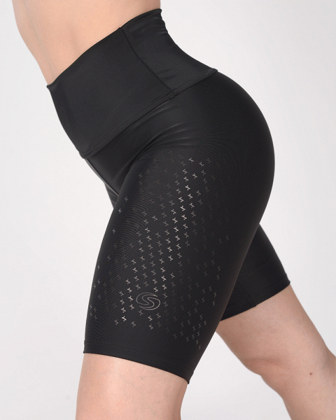 Ciclista larga de LYCRA negra con bolsillo trasero