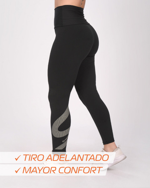 Calza de LYCRA transblock negra con bolsillo trasero