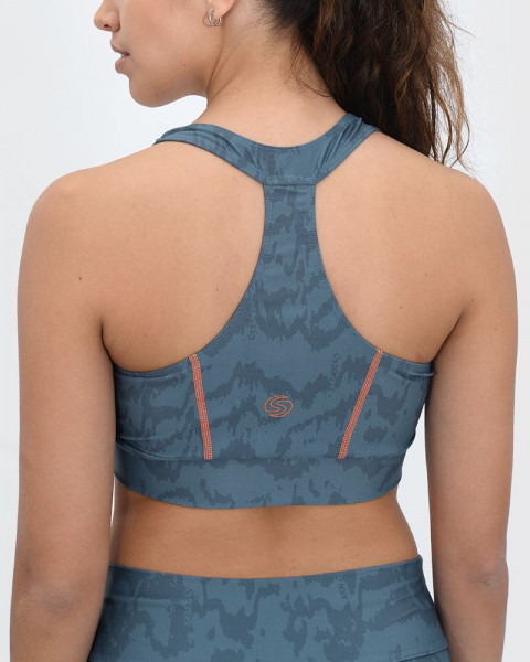 Top espalda alta de LYCRA estampada sansi azul