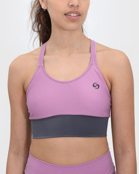 Top de LYCRA combinado lila y gris oscuro