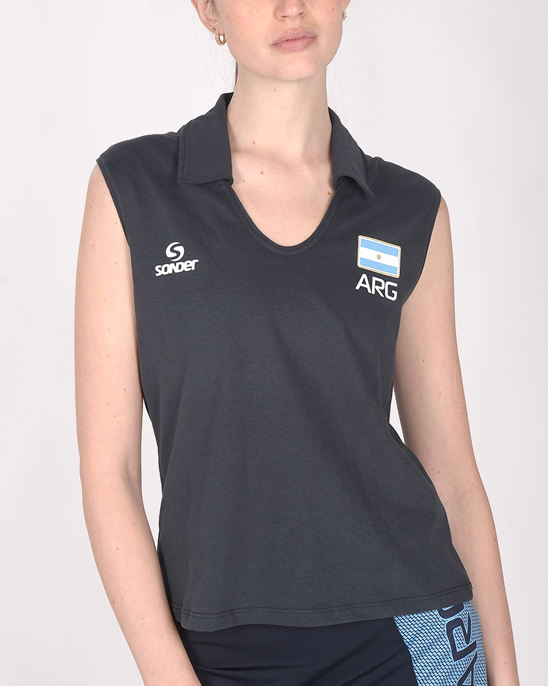 Musculosa de jersey con cuello Argentina