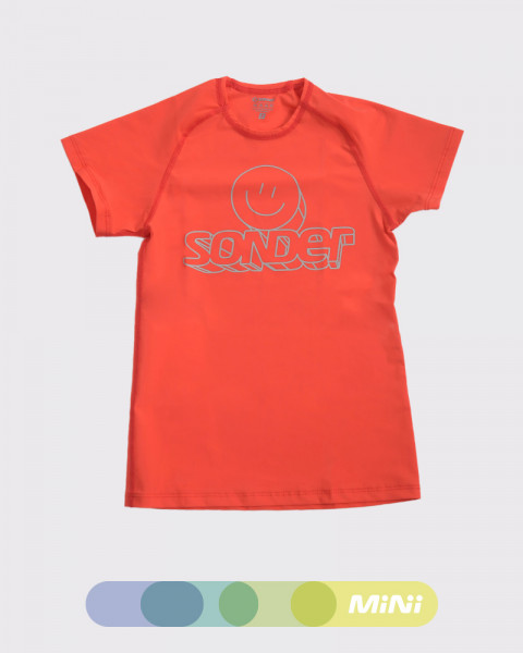 Remera de niños con proteccción UV de LYCRA Rojo Coral