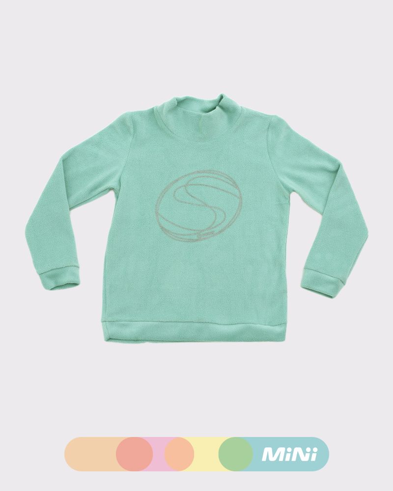 Polera de niño de micropolar verde seco