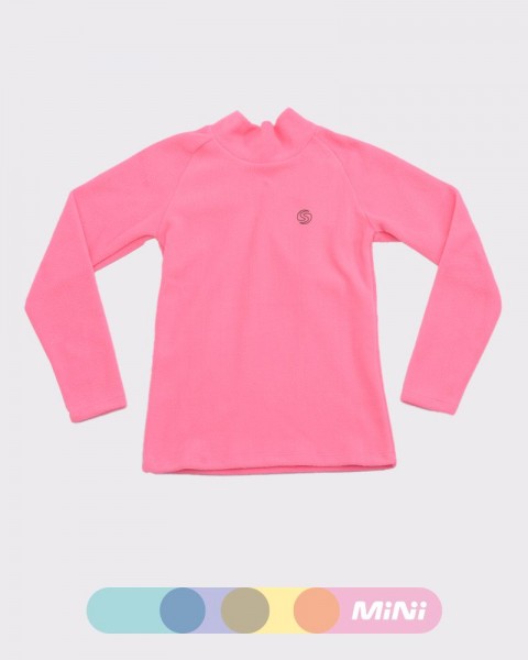 Polera de niña de micropolar fucsia flúo