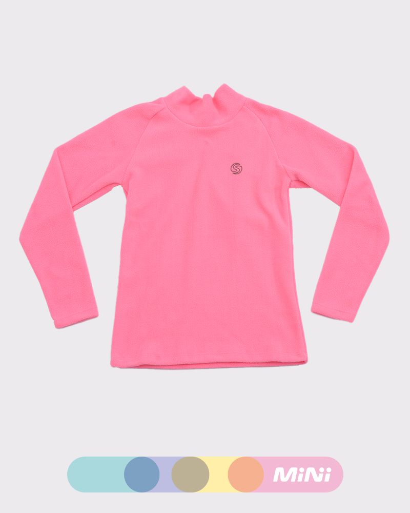 Polera de niña de micropolar fucsia flúo