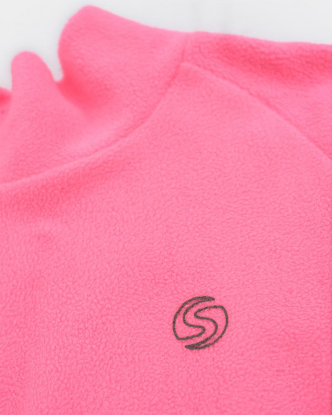 Polera de niña de micropolar fucsia flúo