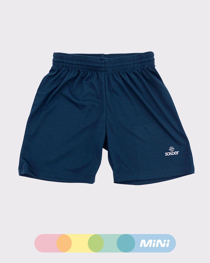 Bermuda niño de poliéster liso azul