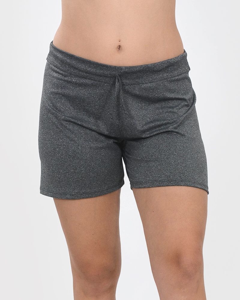 Short largo de microfibra liviana gris melange