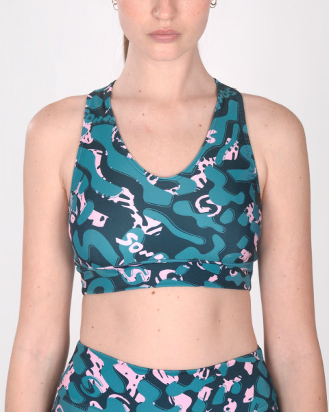 Top escote U de LYCRA estampada Huella Verde