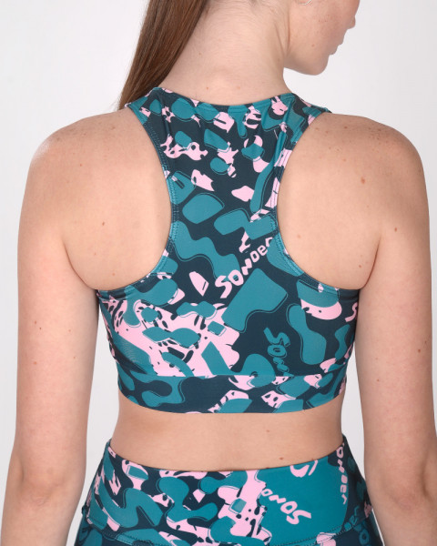 Top escote U de LYCRA estampada Huella Verde
