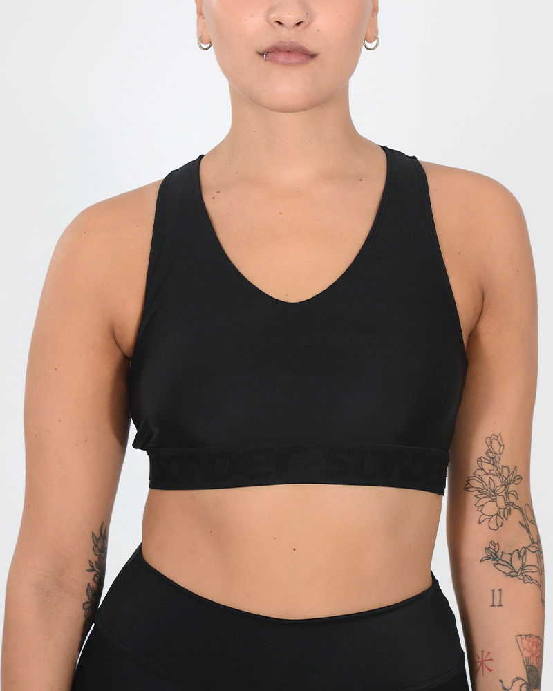Top de LYCRA  negra con elástico nominativo