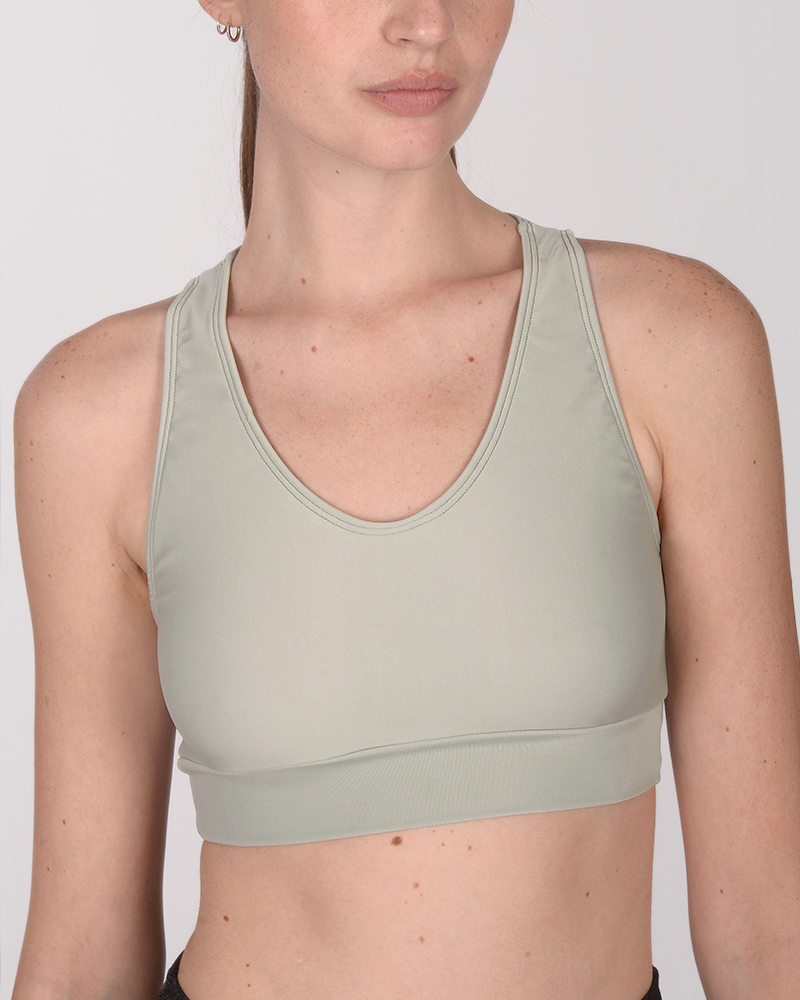 Top escote en U de LYCRA color cemento