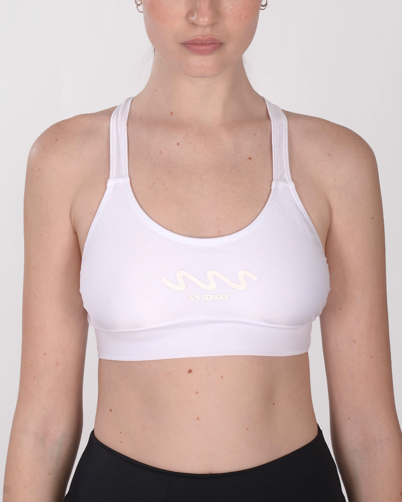Top de LYCRA blanco con espalda abierta