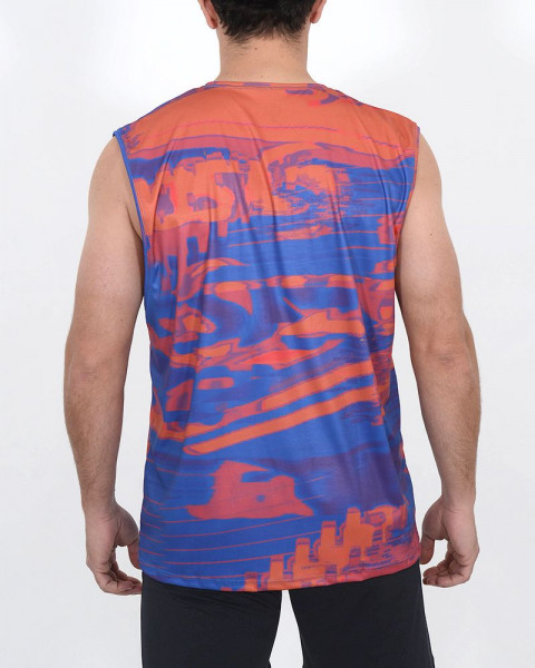 Sudadera de poliéster estampado tecno azul