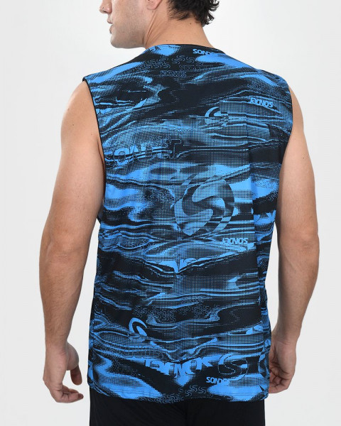 Sudadera de poliéster estampado duna azul