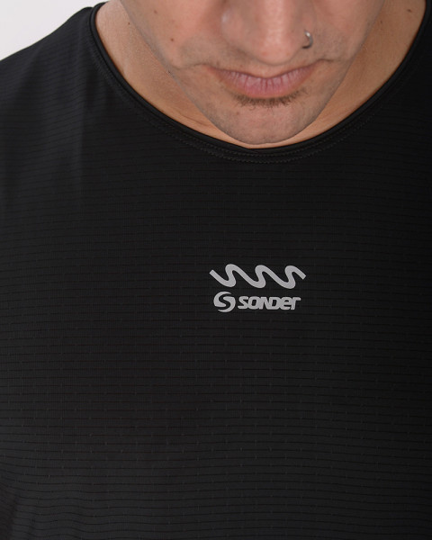 Sudadera de poliéster tramado negro