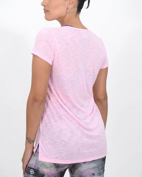 Remera larga evasé de jersey flamé rosa