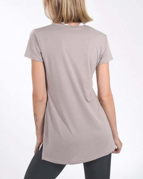 Remera larga de jersey viscosa vison