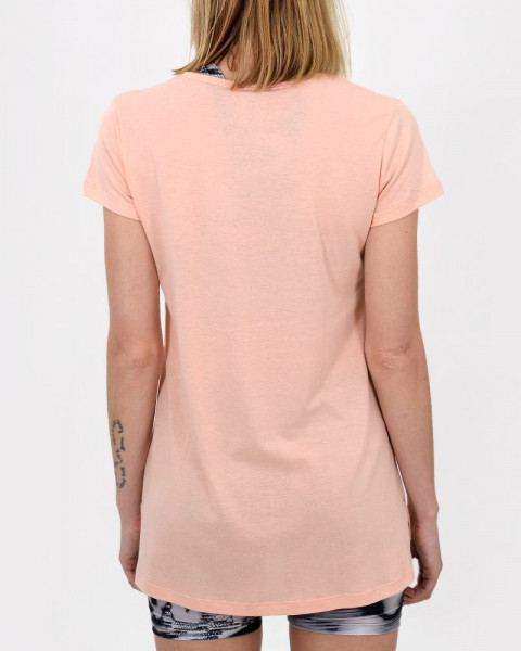 Remera larga evasé de viscosa poliéster salmón
