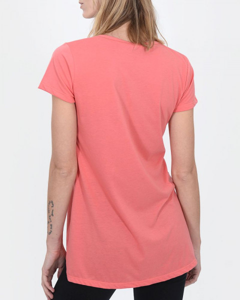 Remera evasé de jersey liviano rojo coral