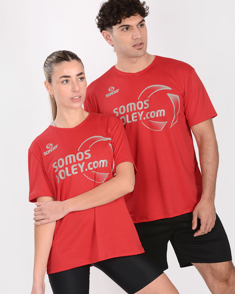 Remera merchandising Somos Voley roja