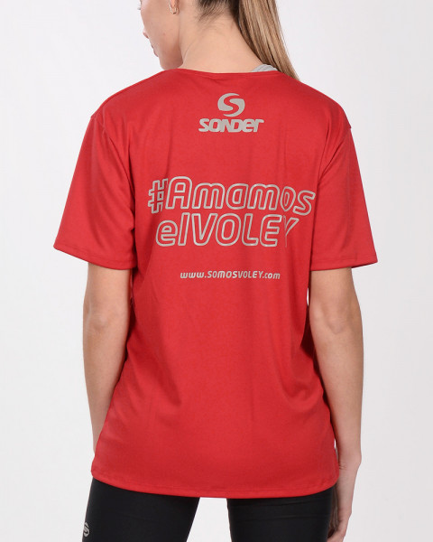 Remera merchandising Somos Voley roja