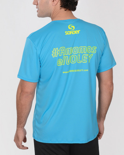 Remera merchandising Somos Voley celeste