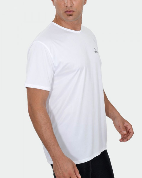 Remera clásica de poliéster liso blanca