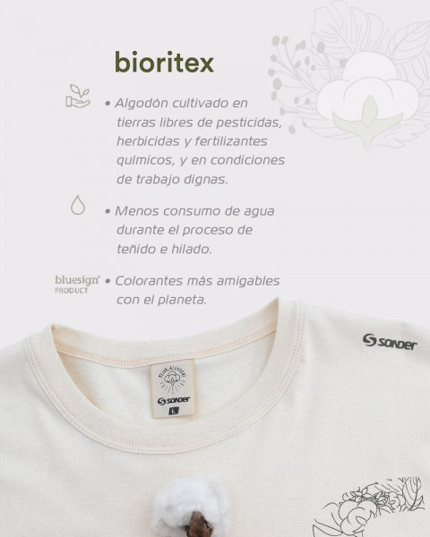 Remera de algodón BIORITEX crudo