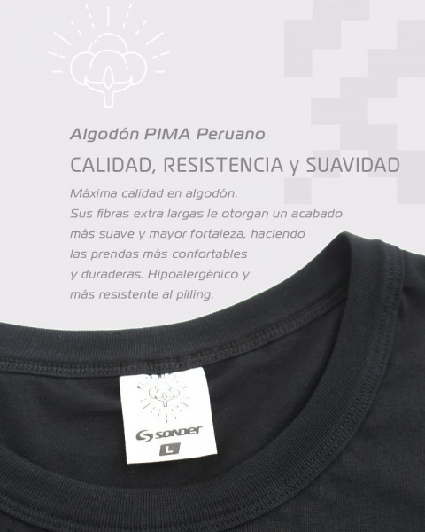 Remera clásica de algodón pima negro