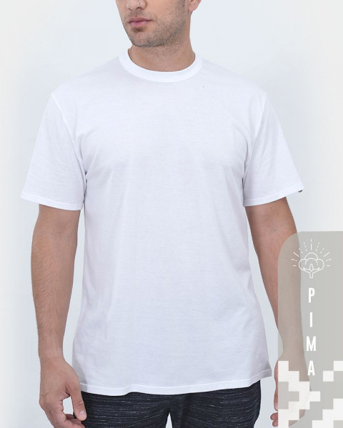 Remera clásica de algodón pima blanco