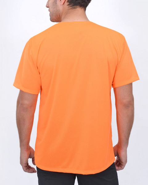 Remera de poliéster naranja flúo