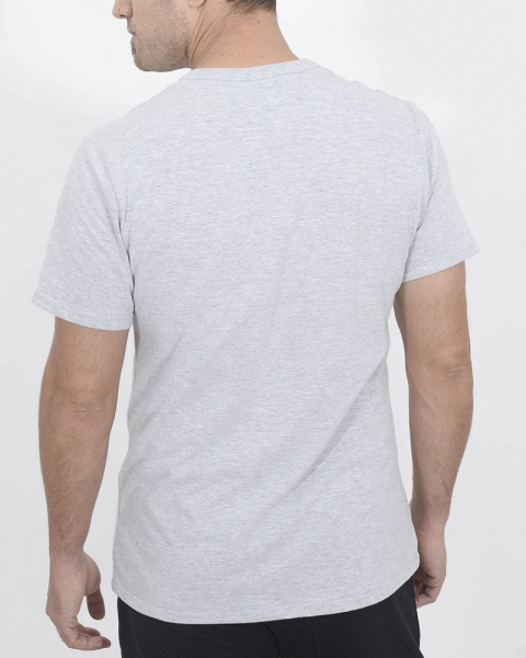 Remera de jersey gris claro melange con estampa