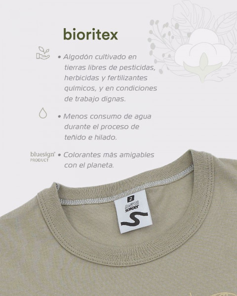 Remera de niño de algodón BIORITEX con estampa
