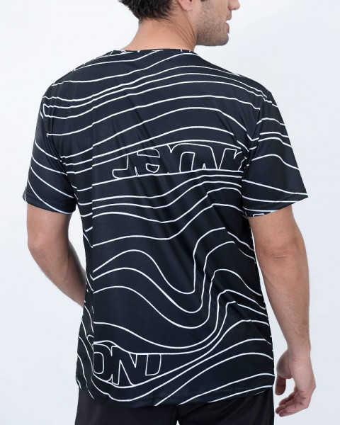Remera de poliéster estampado isobara negro