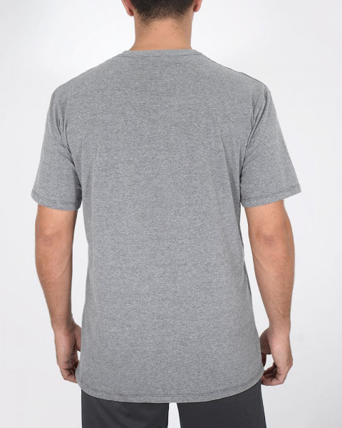 Remera de jersey gris melange con estampa