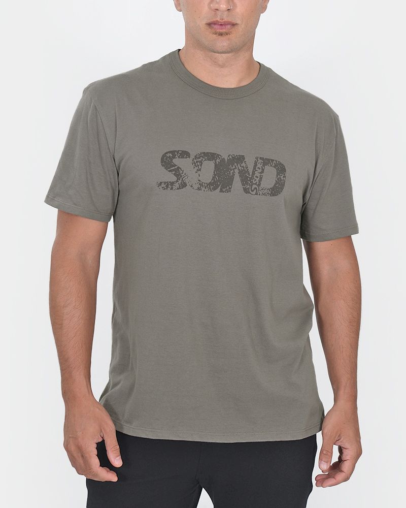 Remera de jersey liviano habano con estampa