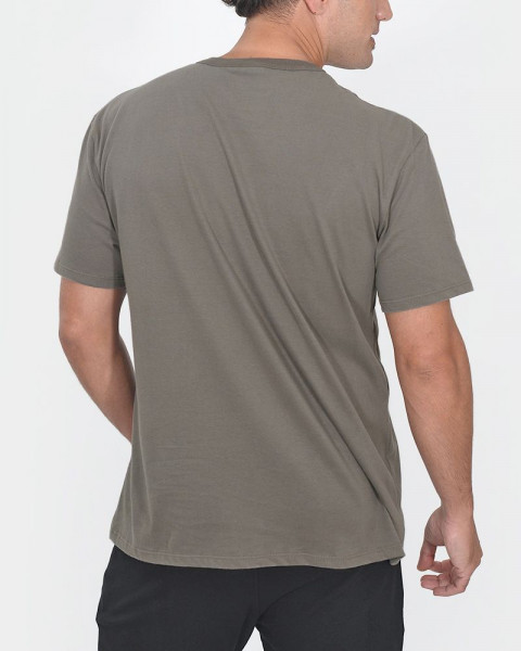 Remera de jersey liviano habano con estampa