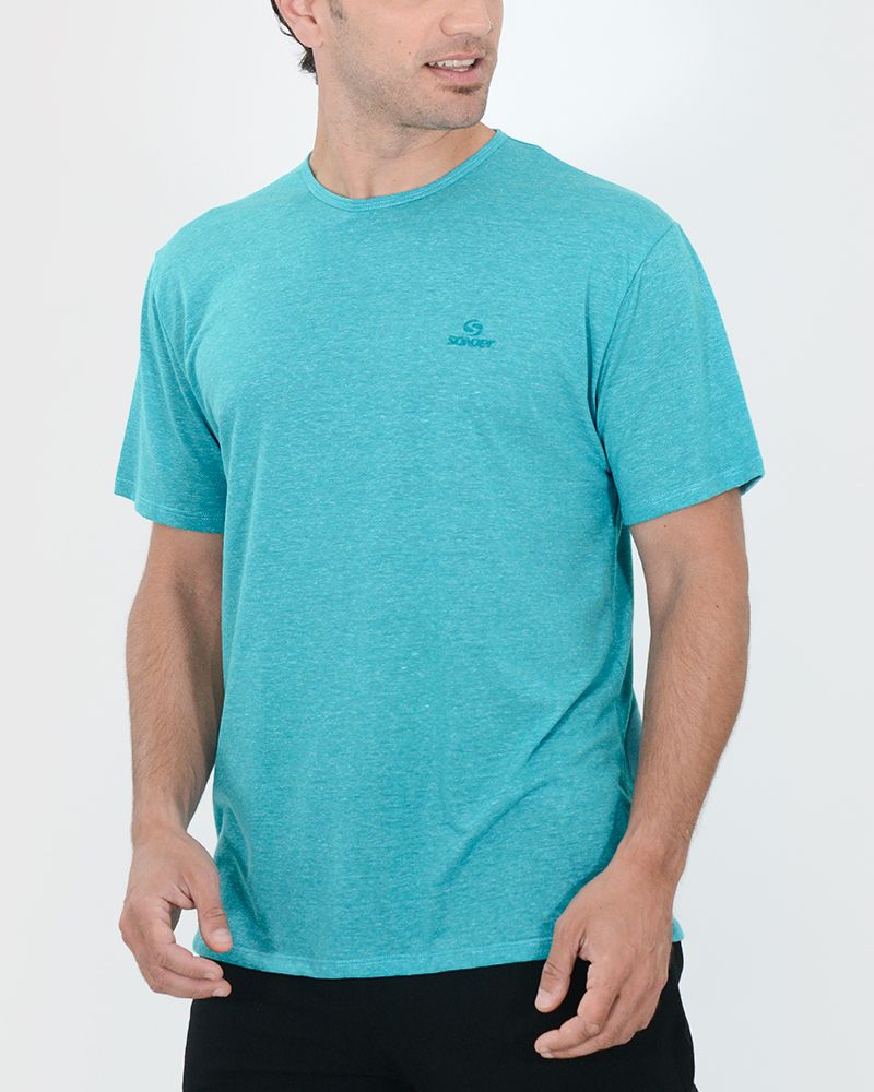 Remera de jersey fantasía turquesa índigo