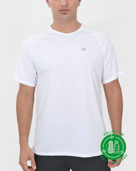 Remera de poliéster reciclado blanco