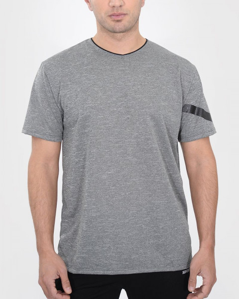 Remera de poliéster calado gris melange