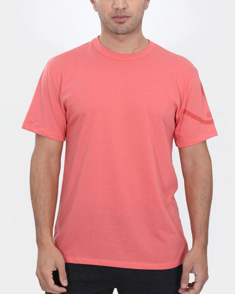 Remera de jersey liviano rojo coral