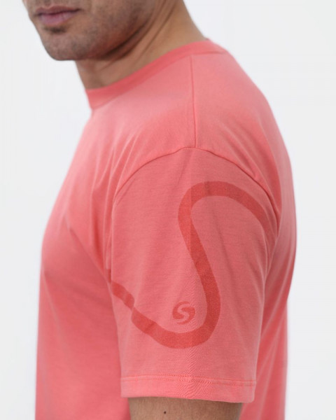 Remera de jersey liviano rojo coral