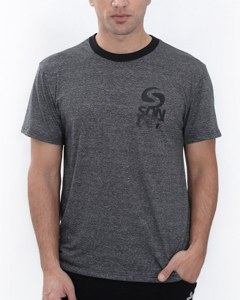 Remera de jersey fantasía negro melange