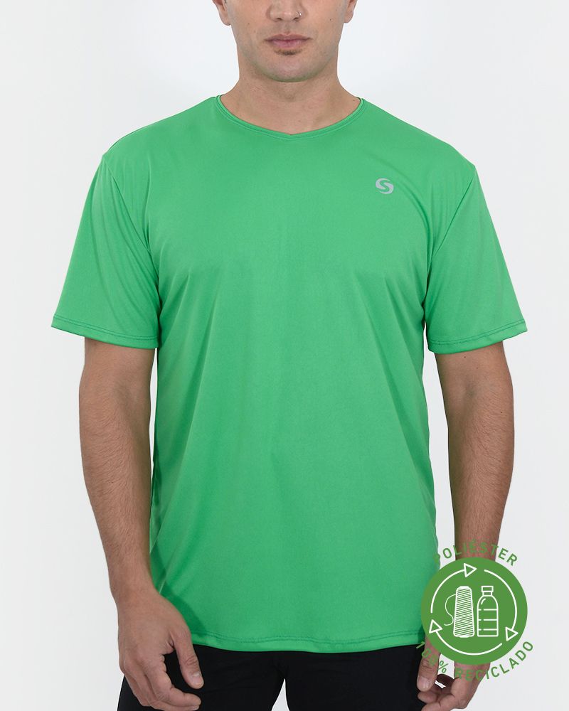 Remera clásica de poliéster reciclado verde