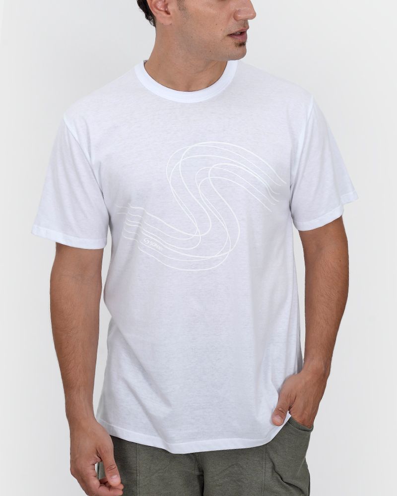 Remera de jersey liviano blanco con estampa